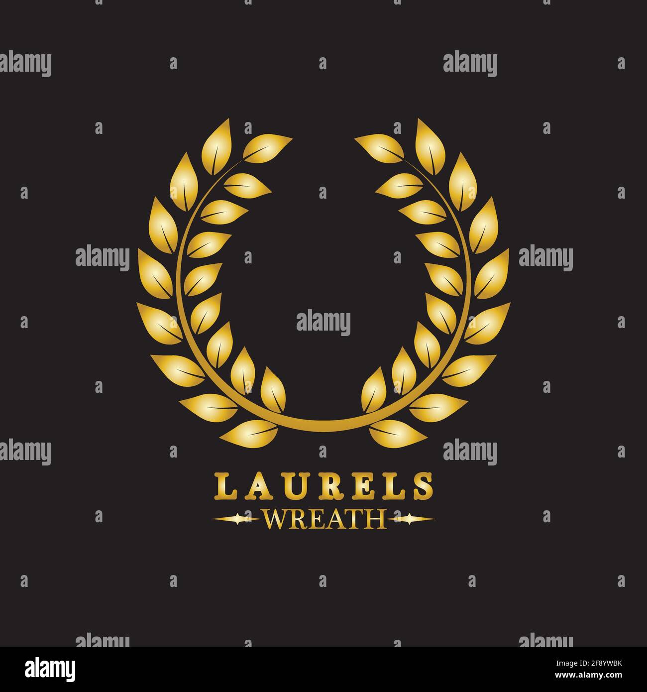Gold laurel wreath. Symbol of victory and achievement. Design element ...