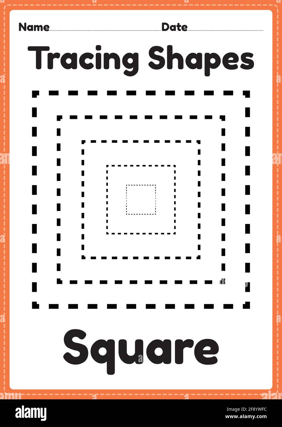 Tracing square shapes worksheet for kindergarten and preschool kids for  handwriting practice and educational activities in a printable page Stock  Vector Image & Art - Alamy