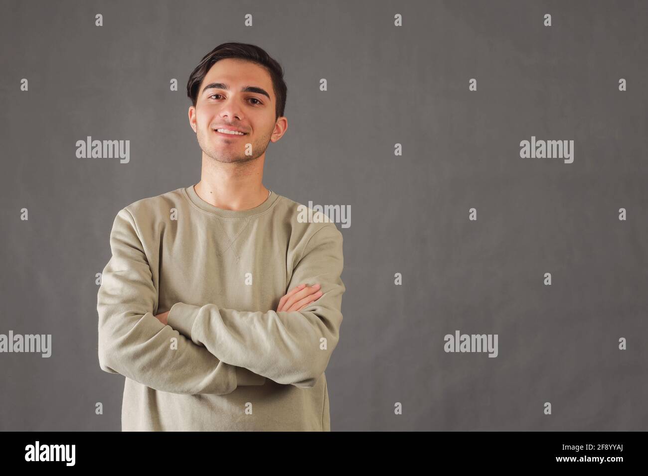 Happy smiling young unshaved man hi-res stock photography and images ...