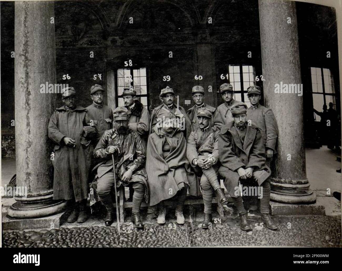 Italian prisoners of war officers in Trento. Stock Photo