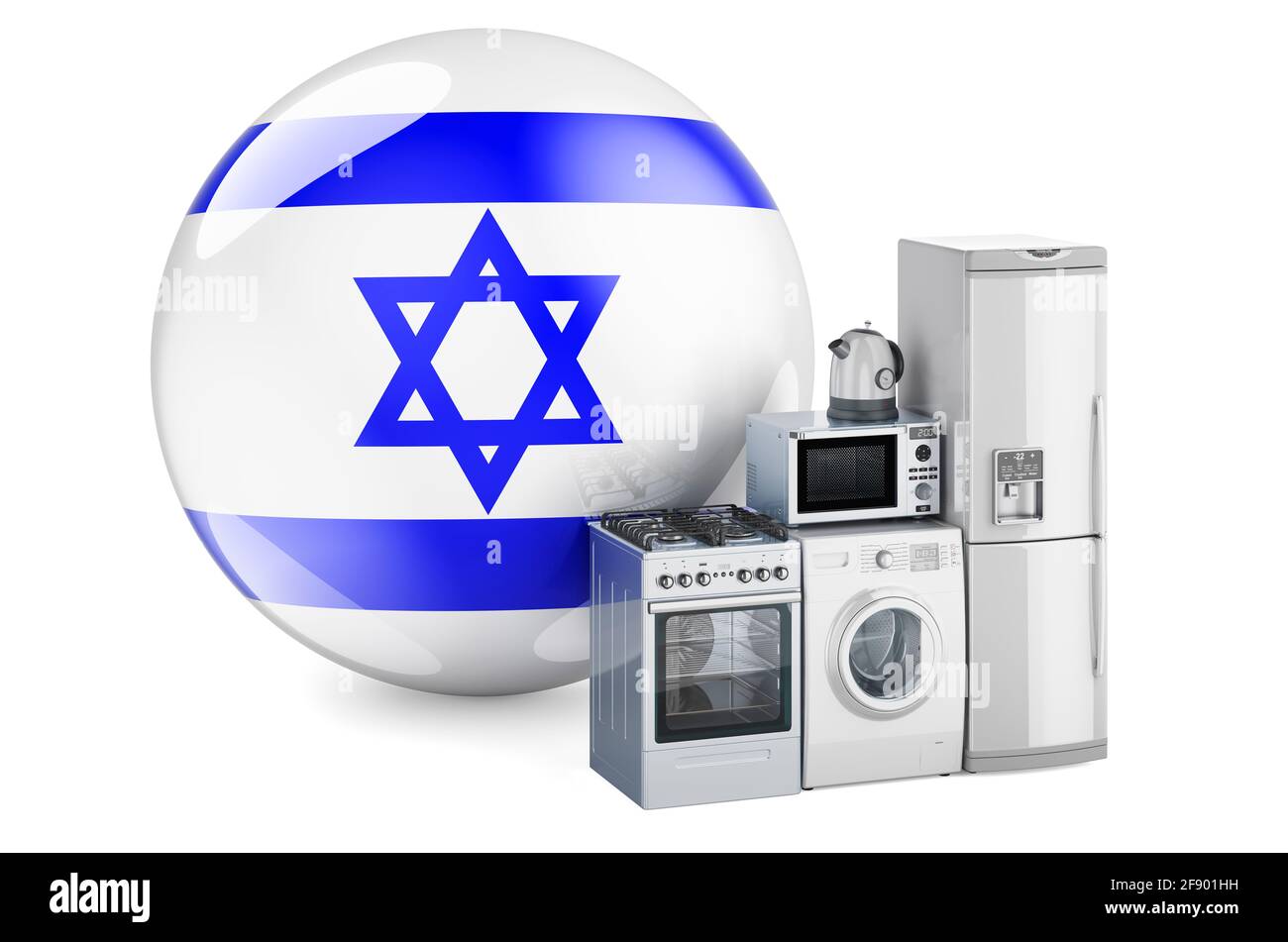 Kitchen and household appliances with Israeli flag. Production