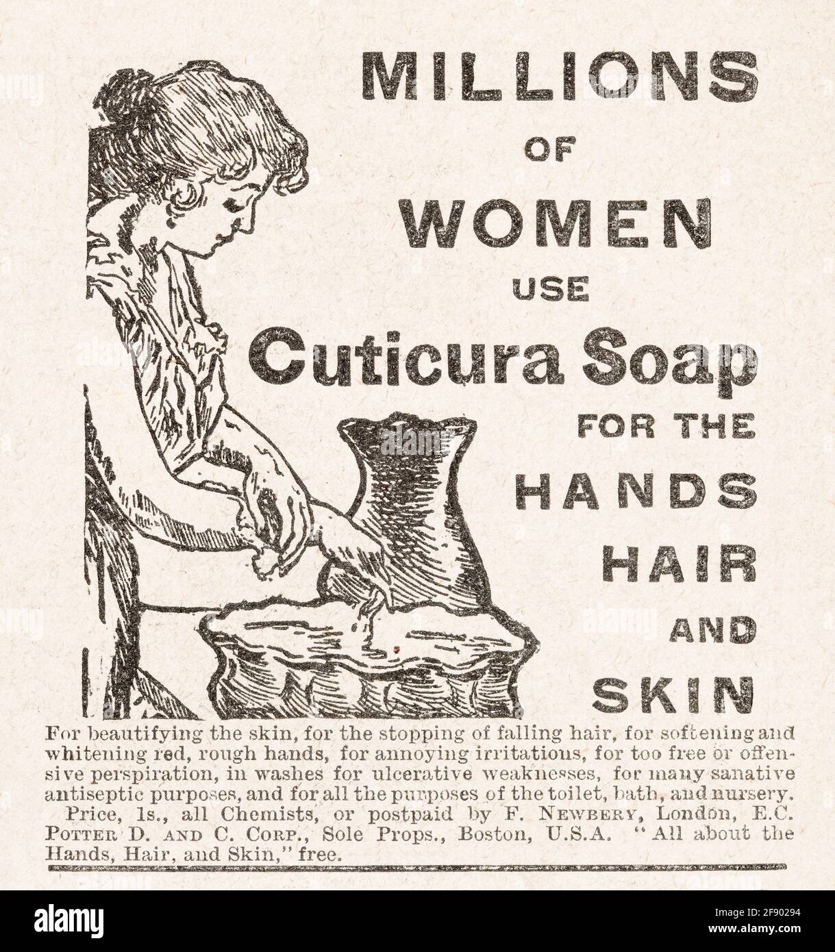 Personal hygiene product advertising early 1900s hires stock