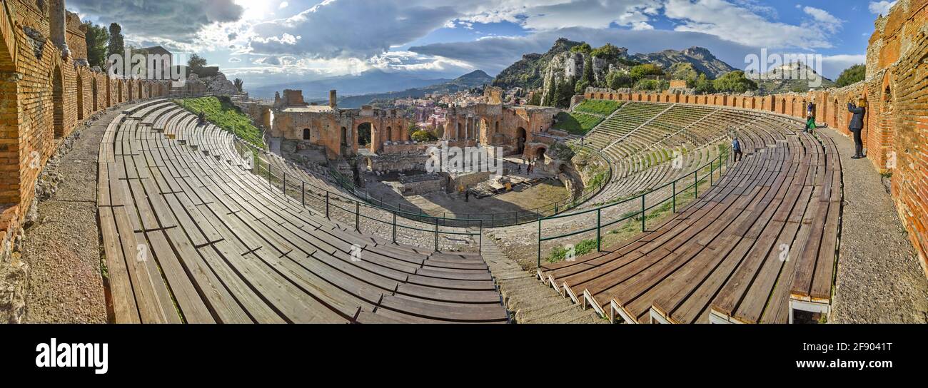 Ancient Theatre of Taormina Sicily, Italy Stock Photo