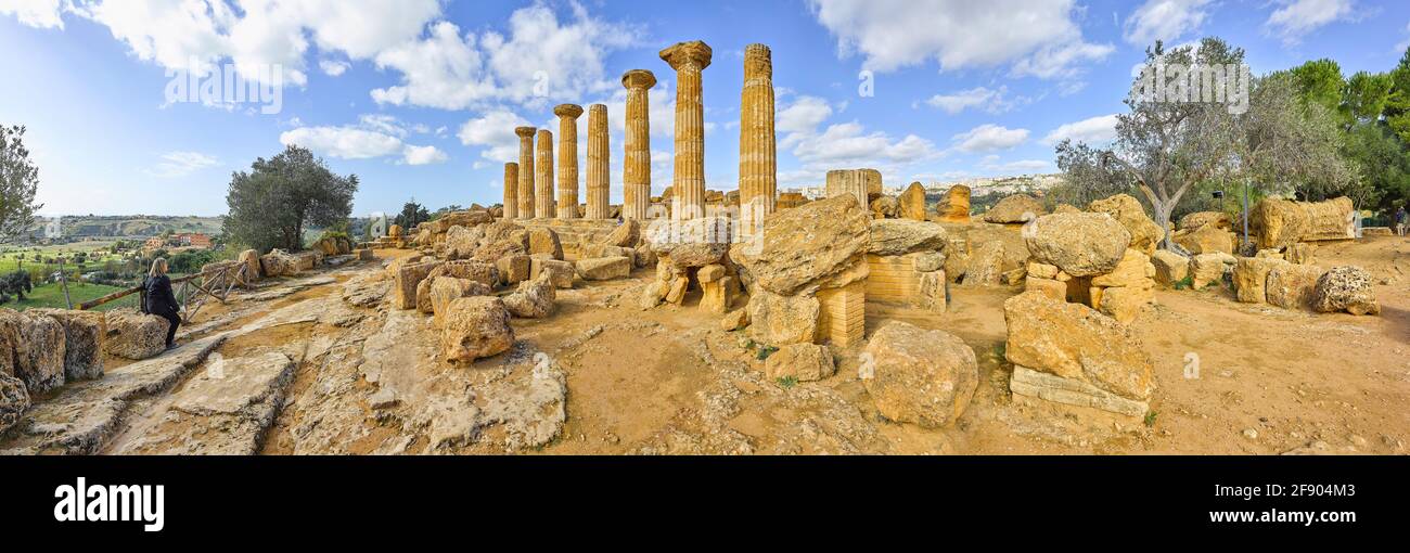 Temple of Heracles, Valley of the Temples, Sicily, Italy Stock Photo