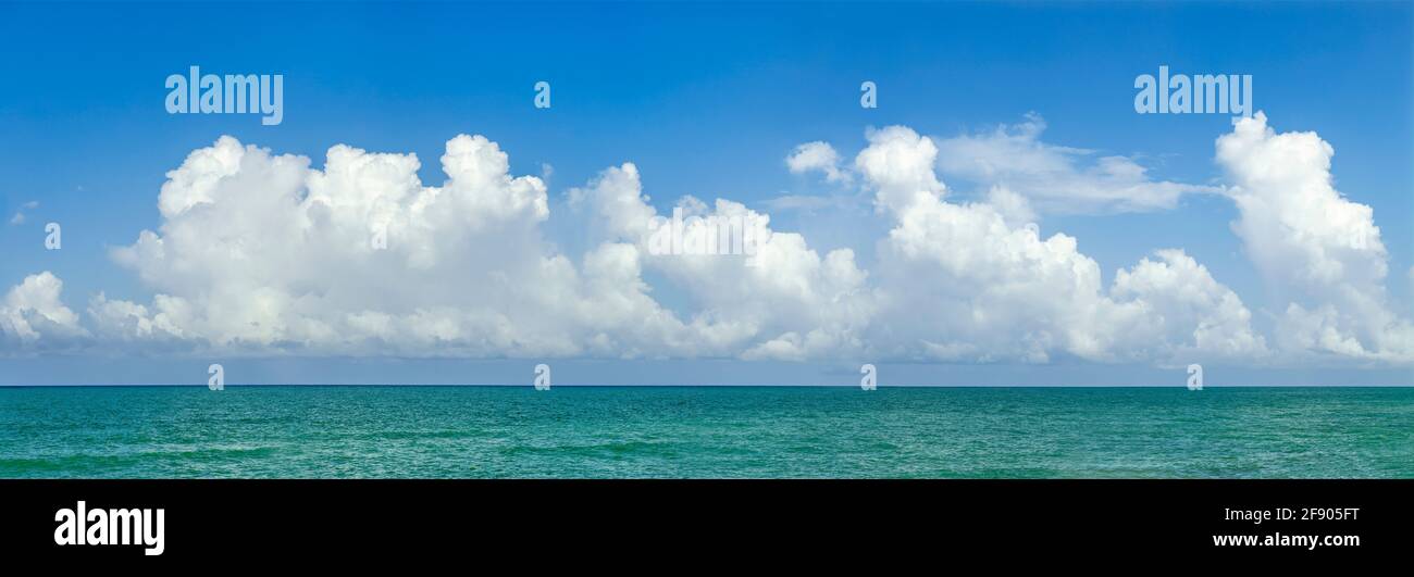Clouds over sea and horizon, Gulf of Mexico, Venice, Florida, USA Stock Photo