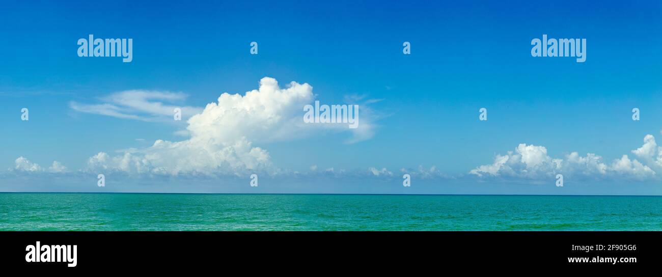 Clouds over sea and horizon, Gulf of Mexico, Venice, Florida, USA Stock Photo