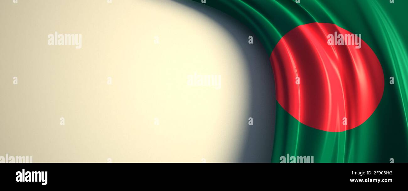 Bangladesh Flag. 3d illustration of the waving national flag with a ...