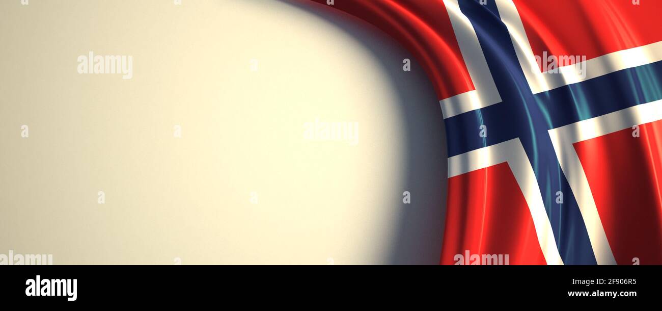 Norway Flag. 3d illustration of the waving national flag with a copy ...