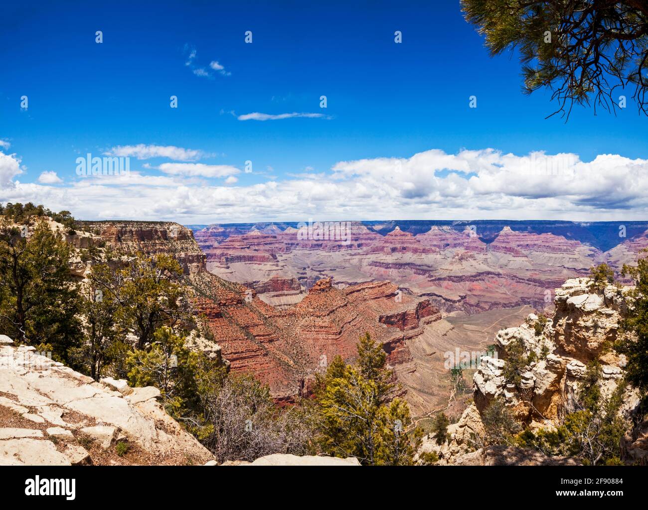 View of the Grand Canyon from the south rim, Arizona, USA Stock Photo