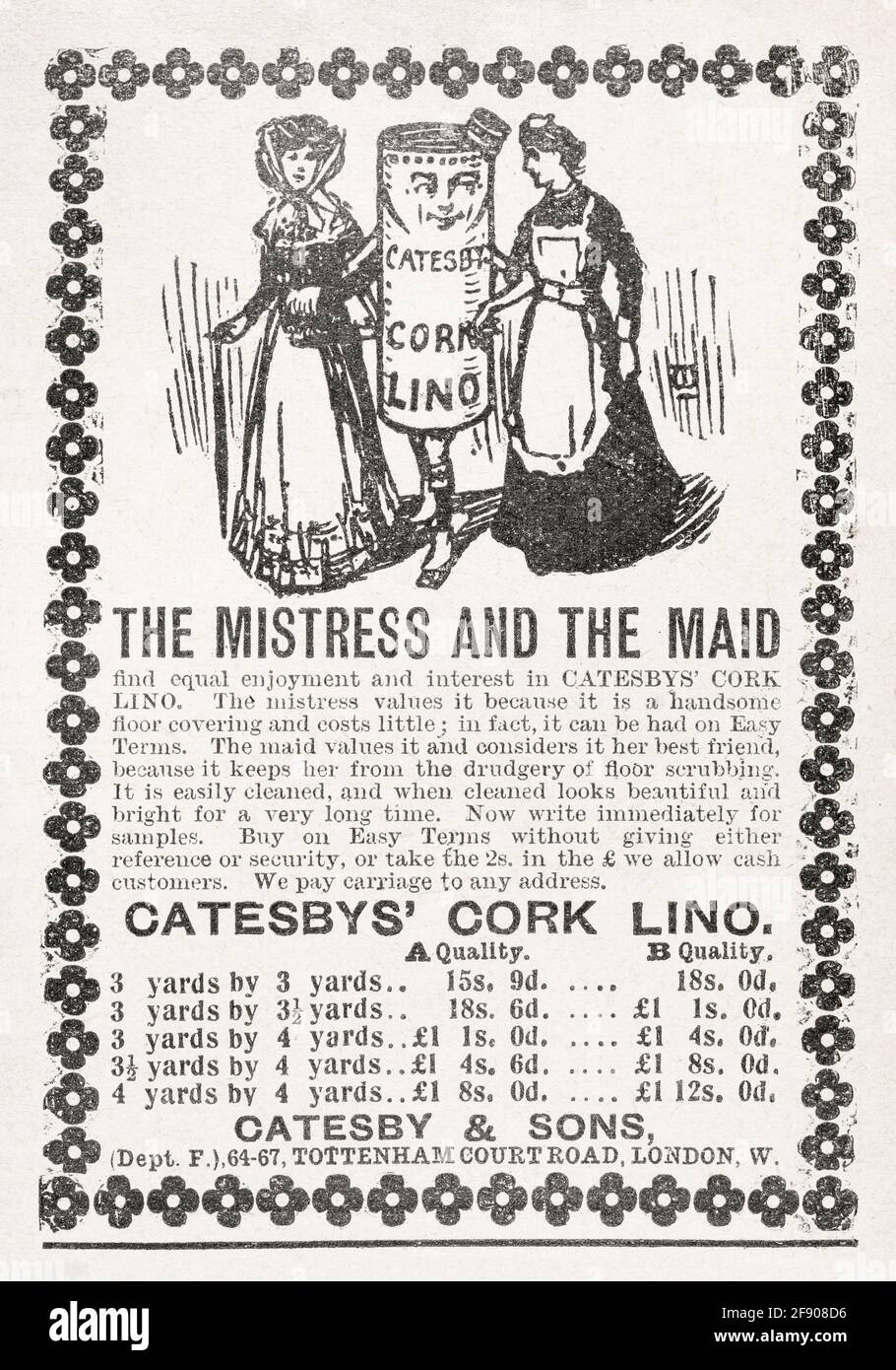 Victorian floor covering advert hires stock photography and images Alamy