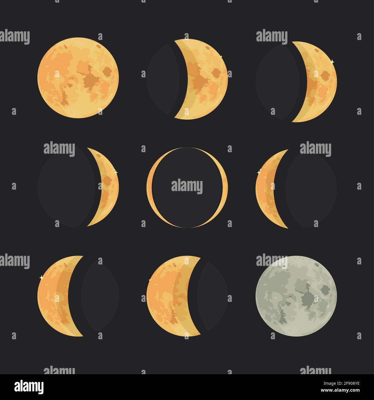 full moon and phases set Stock Vector Image & Art - Alamy