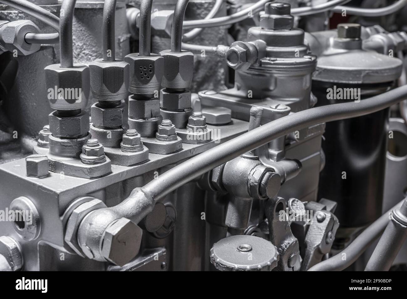 High pressure fuel pump of an old diesel engine Stock Photo Alamy