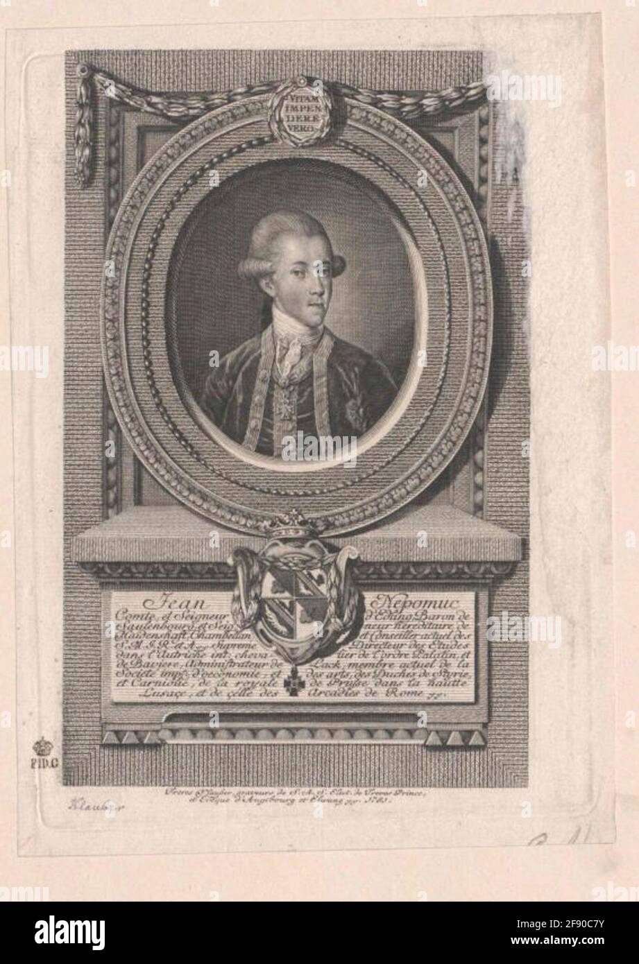 Portrait of Johann Nepomuk Graf von Edling (1747-1793). Stock Photo