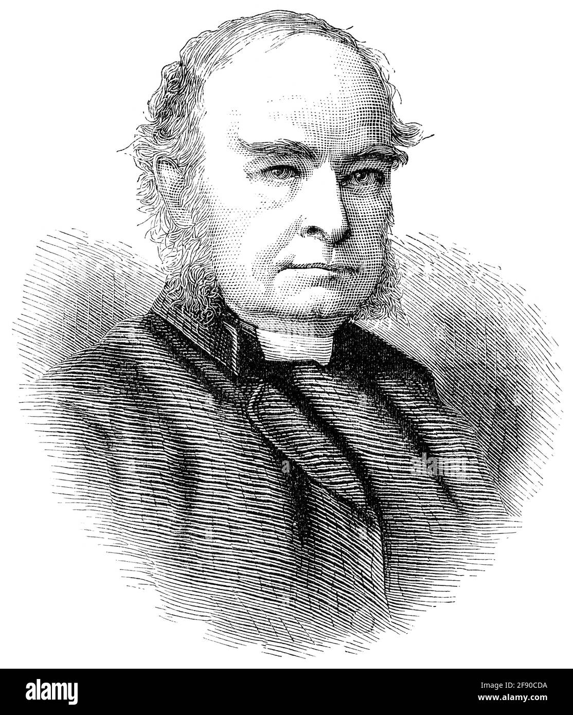 1887 vintage engraving of William Connor Magee (1821-1891), at the time the Bishop of Peterborough, later briefly Archbishop of York in 1891. Stock Photo