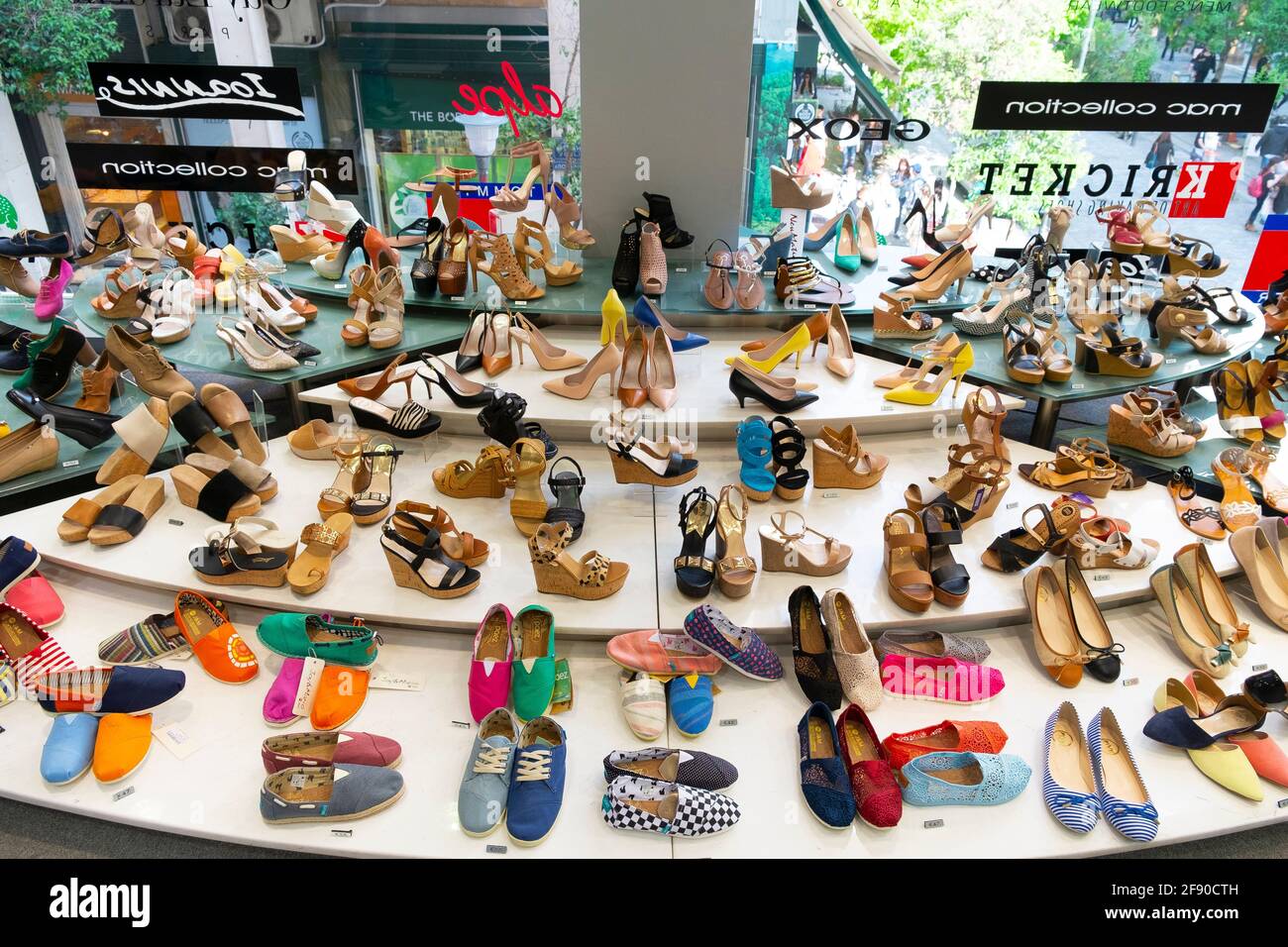 display of shoes Stock Photo