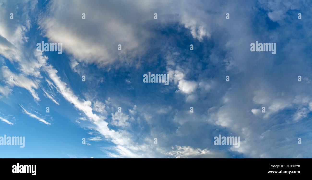 View of blue sky and white clouds Stock Photo