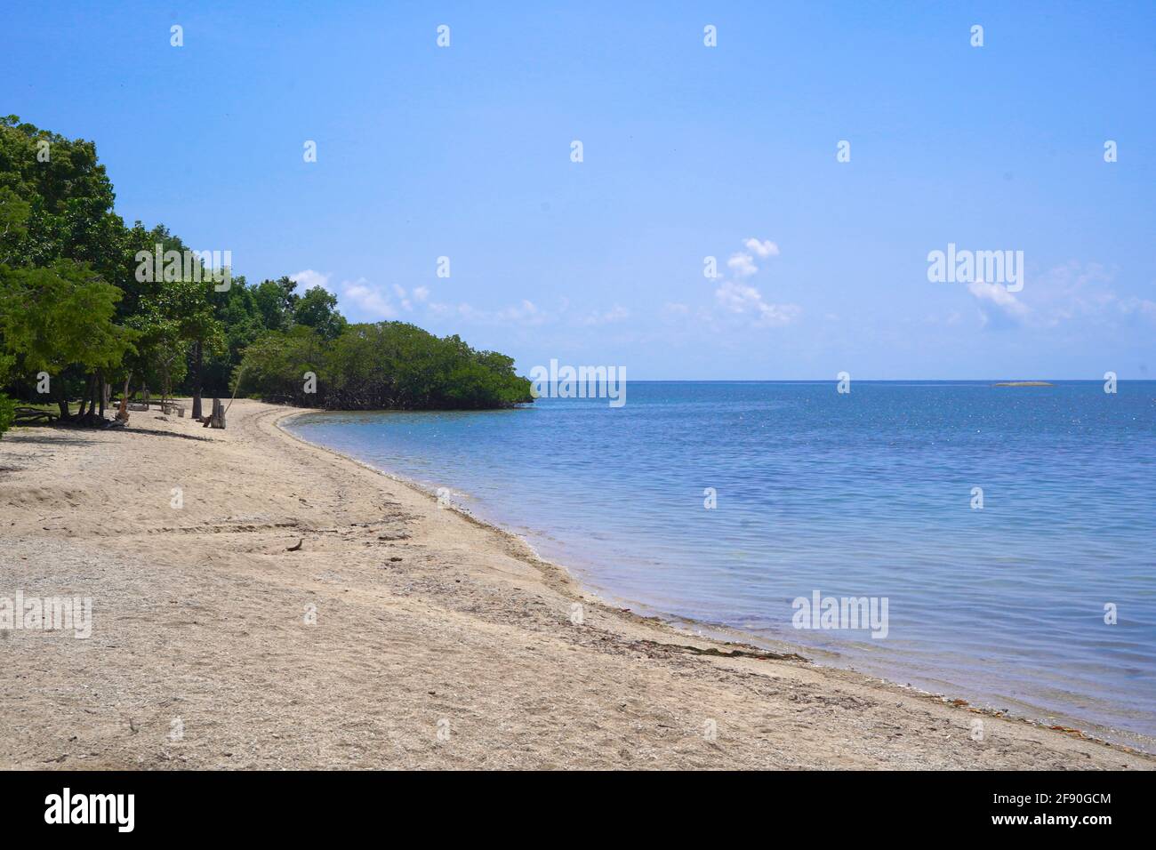 Scenic view of Bama Beach at Baluran National Park, Situbondo, East Java, Indonesia Stock Photo