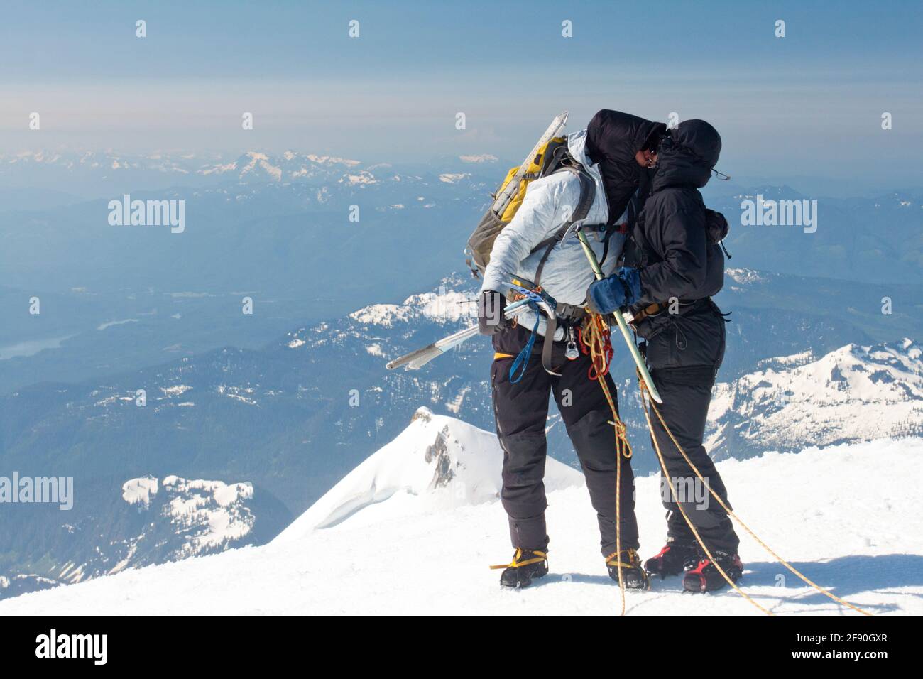 Climbing Mount Baker Stock Photo