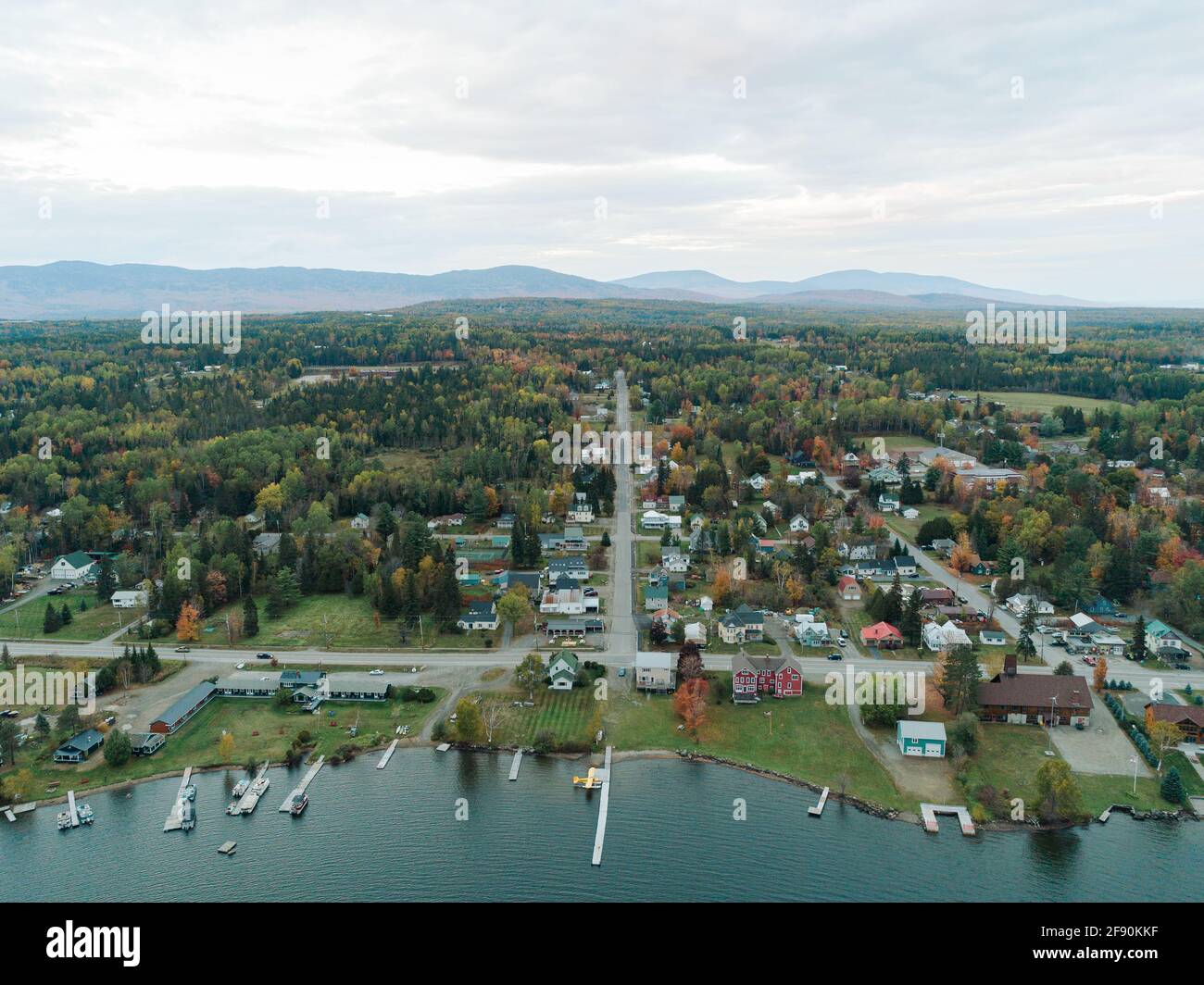 Aerial view of Rangeley, Maine Stock Photo Alamy