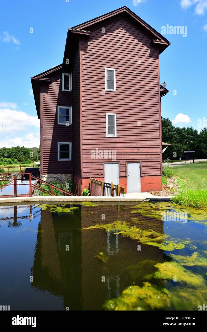 Franklin Grove, Illinois, USA. The Franklin Creek Grist Mill, a
