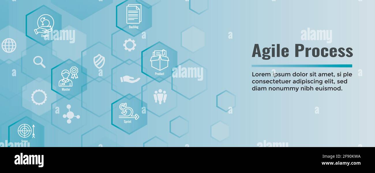 Agile Scrum Process & development icon set web banner Stock Vector Image & Art - Alamy
