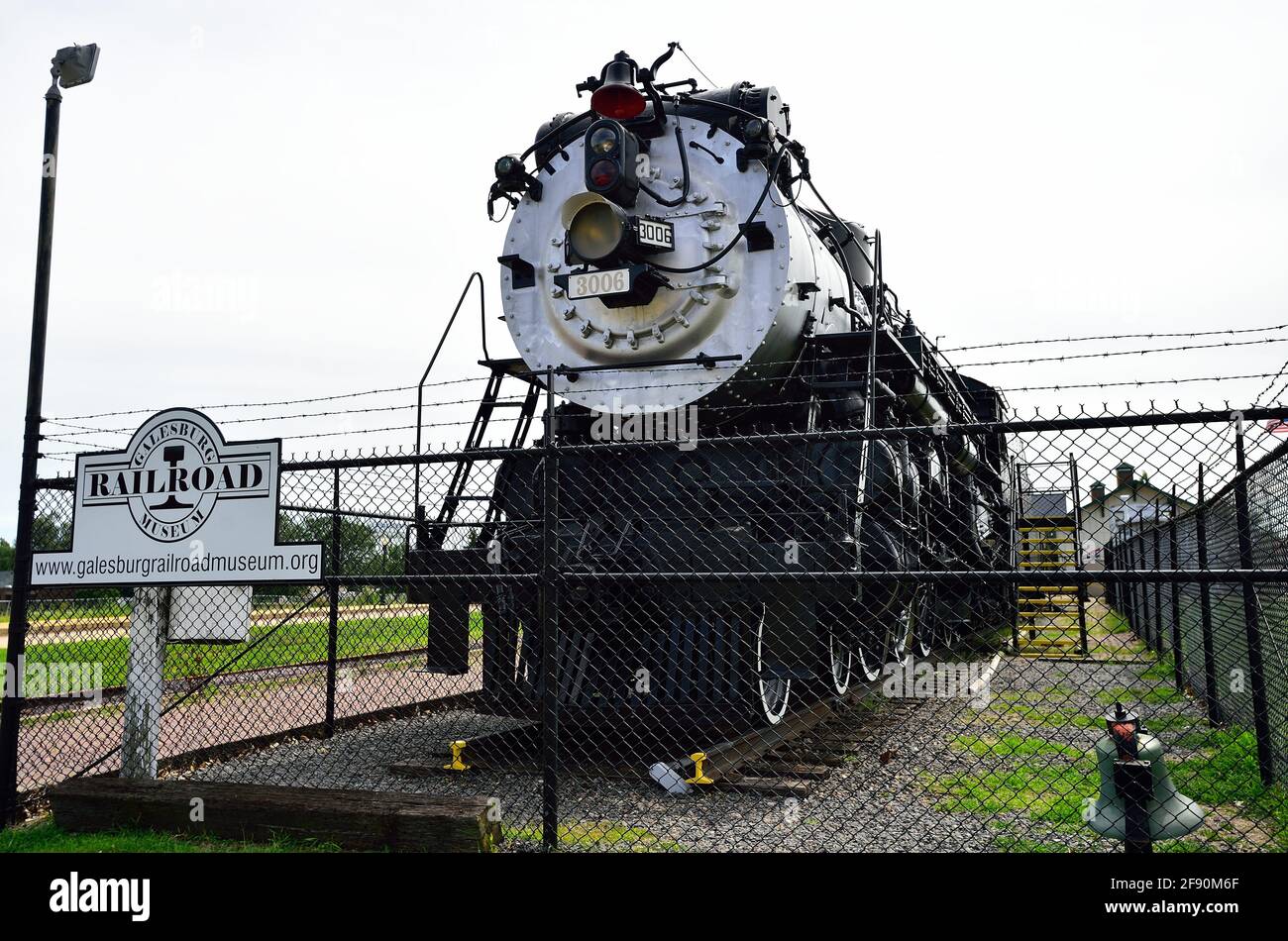 Galesburg, Illinois, USA. An old steam locomotive at the Galesburg Railroad Museum. Stock Photo