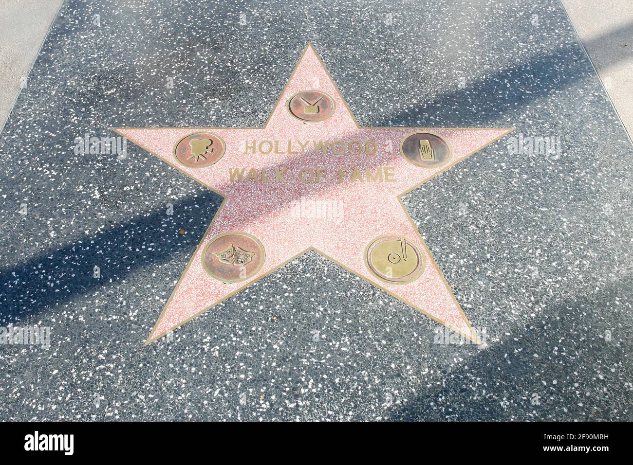 Hollywood Walk of Fame Entrance Star, Los Angeles, California, USA Stock Photo