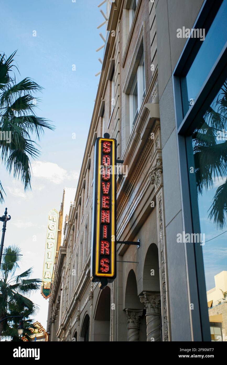 Souvenir shop on Hollywood Blvd. Los Angeles, California, USA Stock