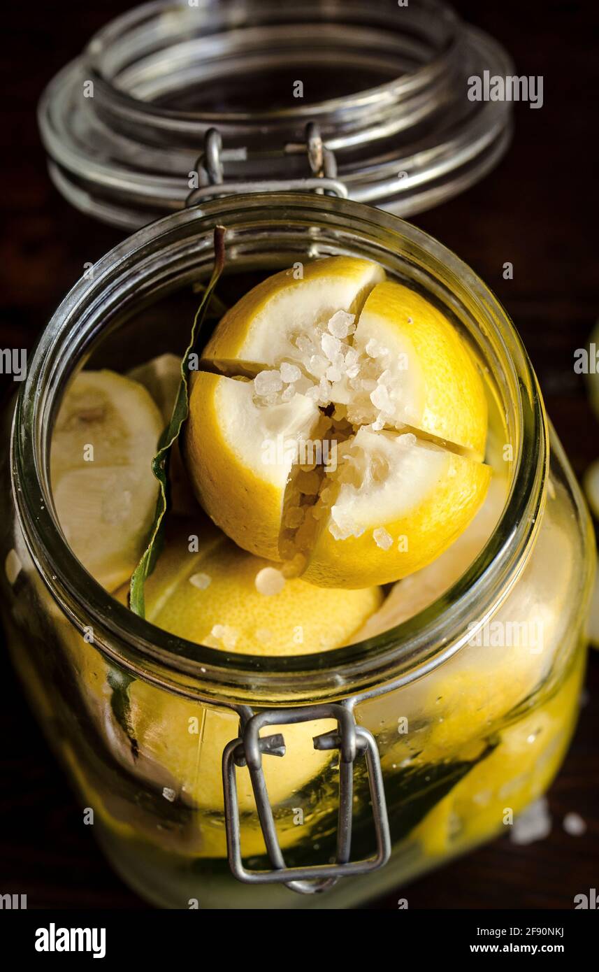 Preserved Lemons in a jar Stock Photo Alamy