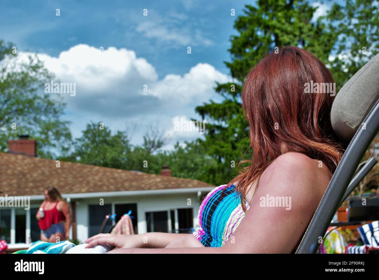Blonde girl in bikini sunbathing - wide 6