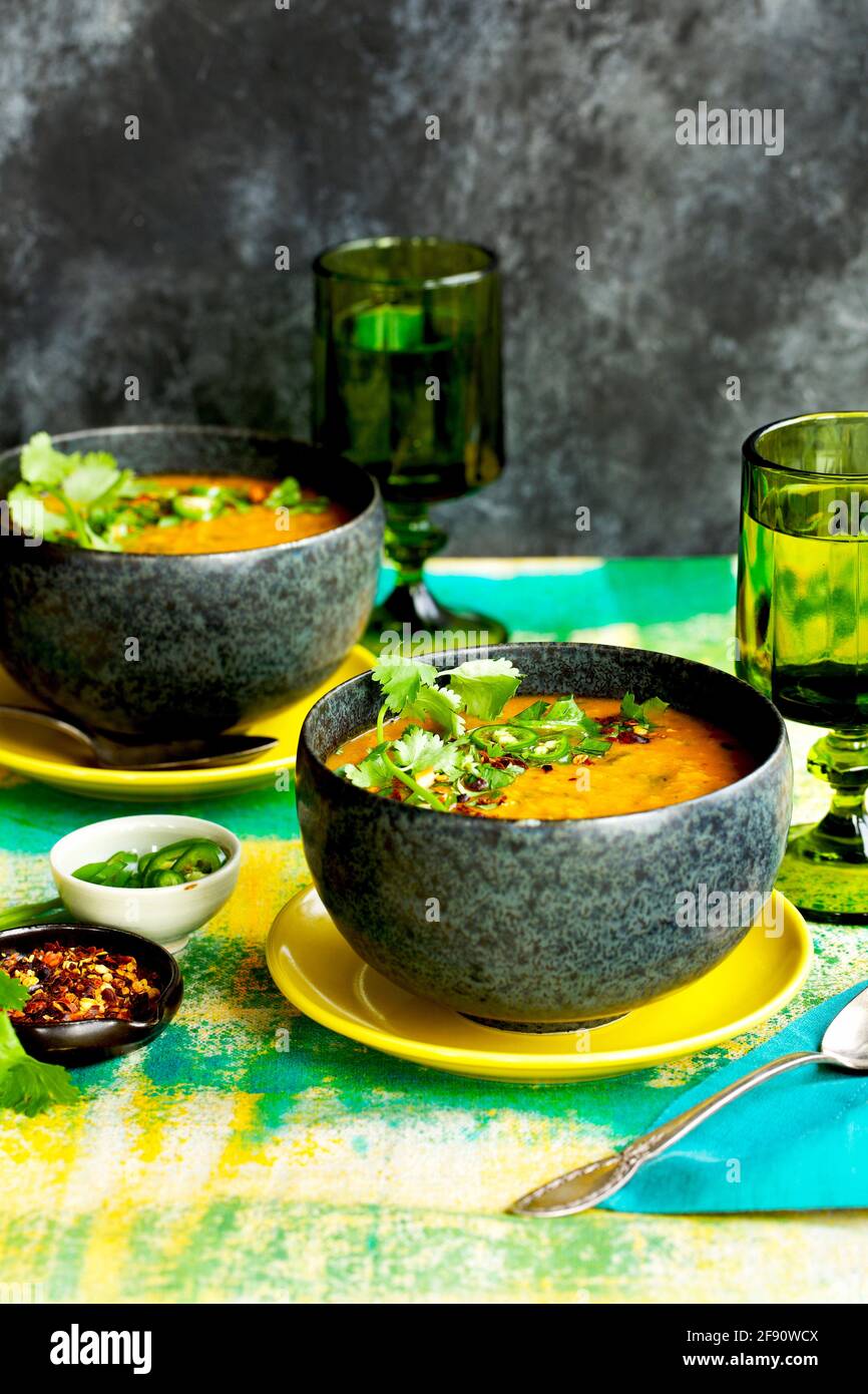 Indian Spiced Red Lentil Dal Stock Photo - Alamy