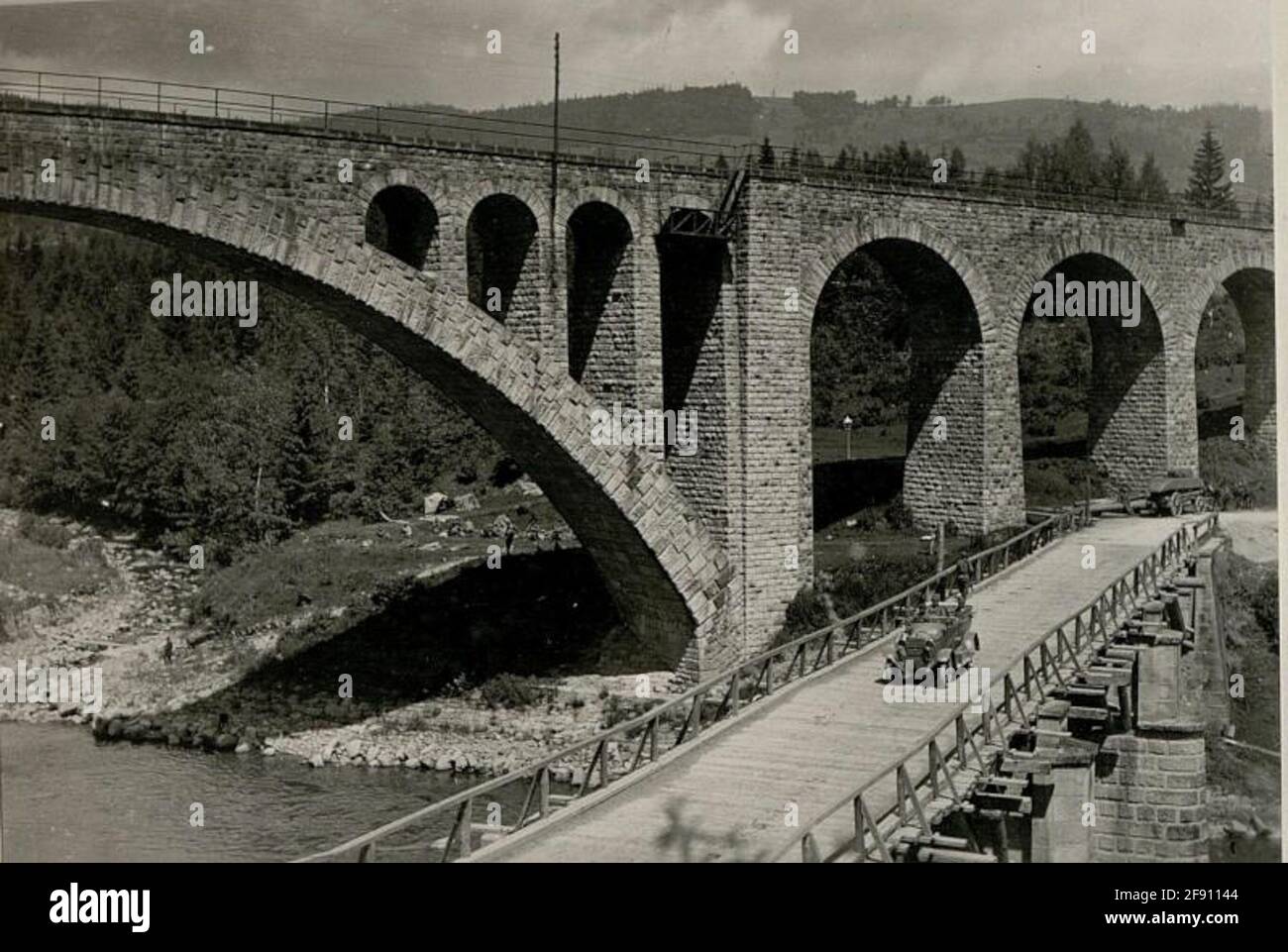 Bridge at Jaremcze. Stock Photo