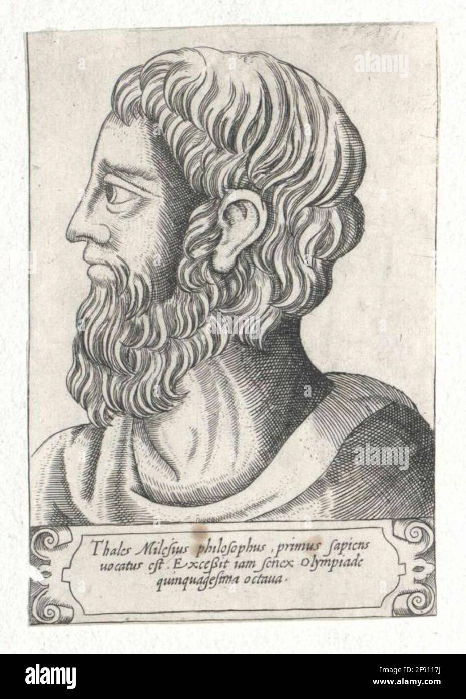 Portrait of Thales de Milet (in gr. Thales) v. -625 - v. -546