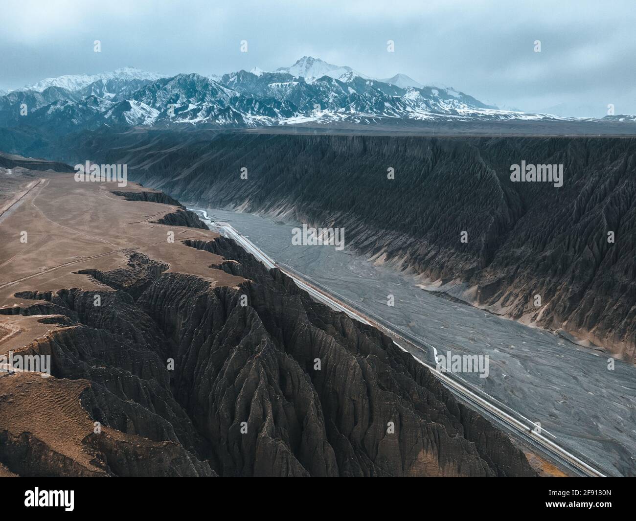 KARAMAY, CHINA - APRIL 4, 2021 - A view of Dushanzi Grand Canyon in