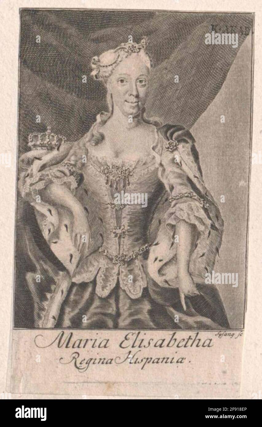 Elisabeth, Princess of Parma Farnese Stecher: Sysang, Johann Christoph Stock Photo