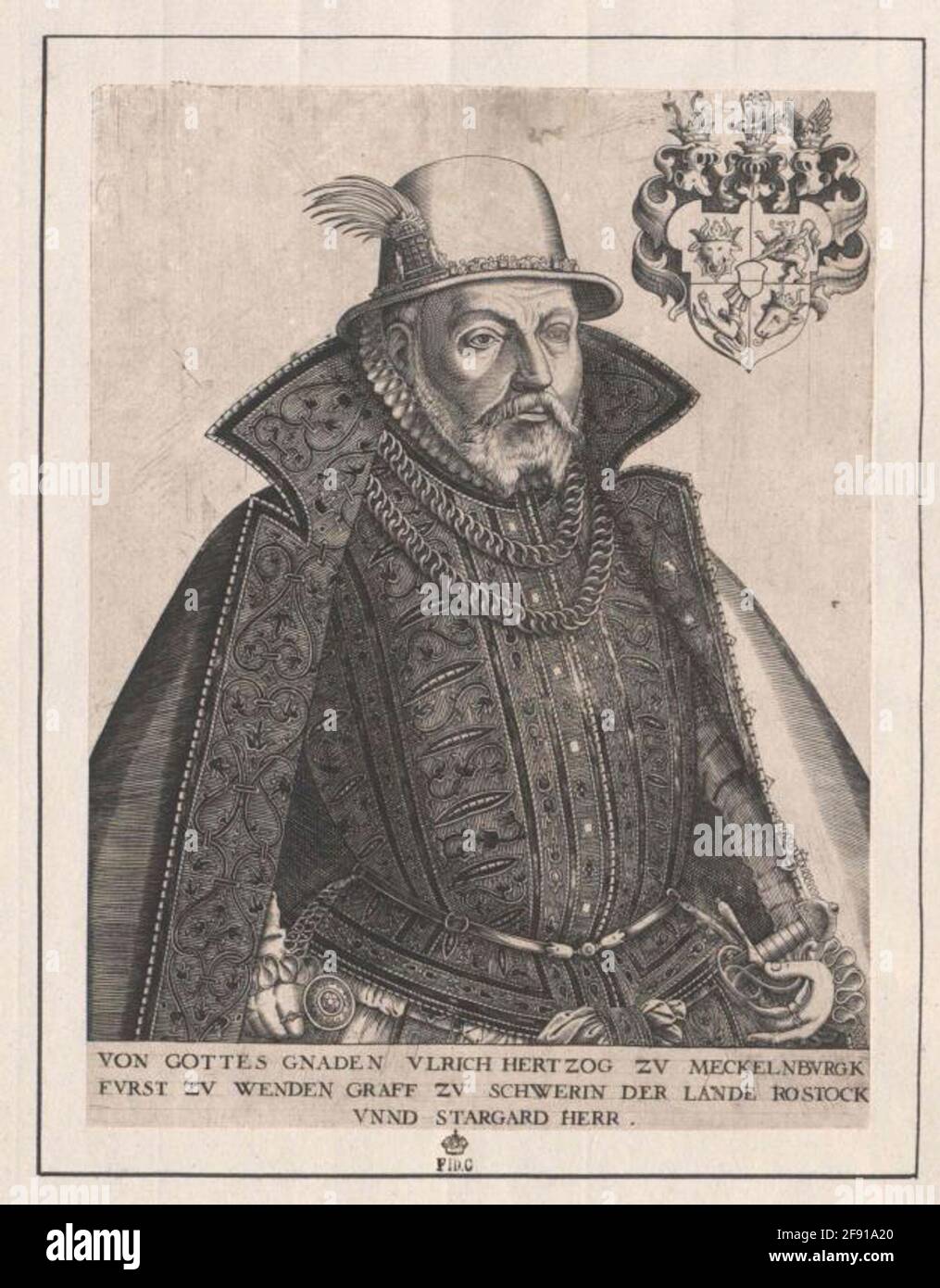 Ulrich III., Duke of Mecklenburg. Stock Photo