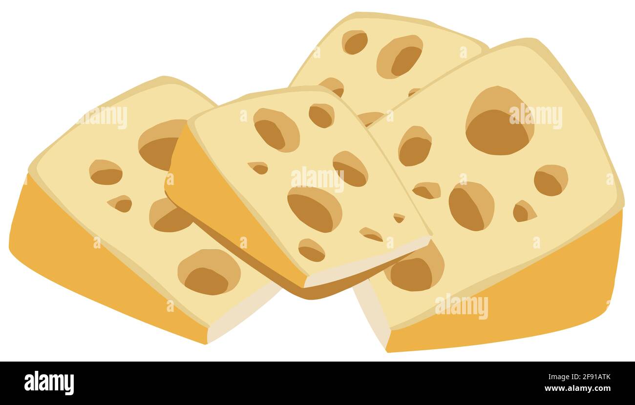 swiss cheese dairy milk food sliced illustration Stock Photo Alamy