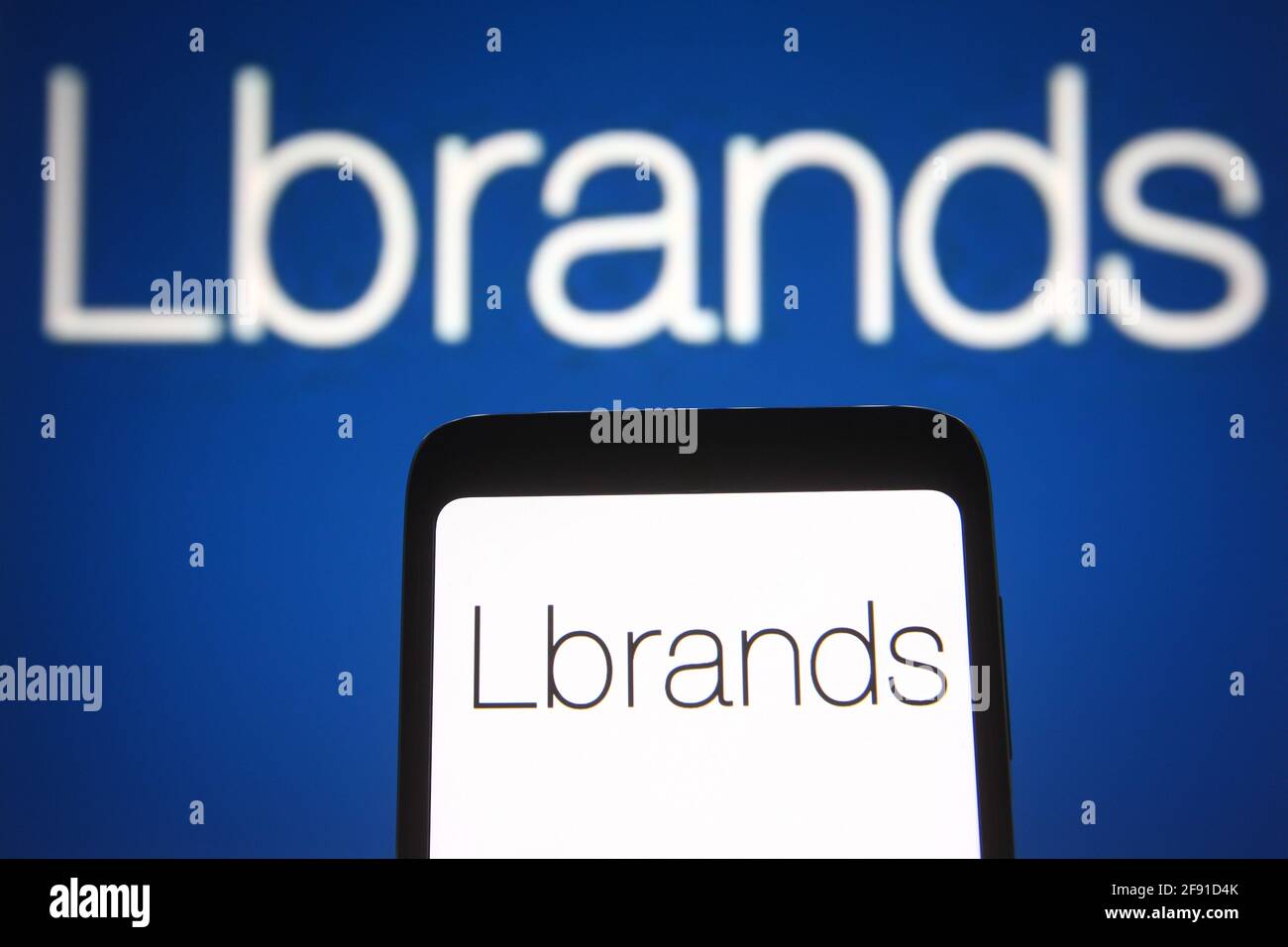 In this photo illustration the LBrands logo of an US fashion retailer
