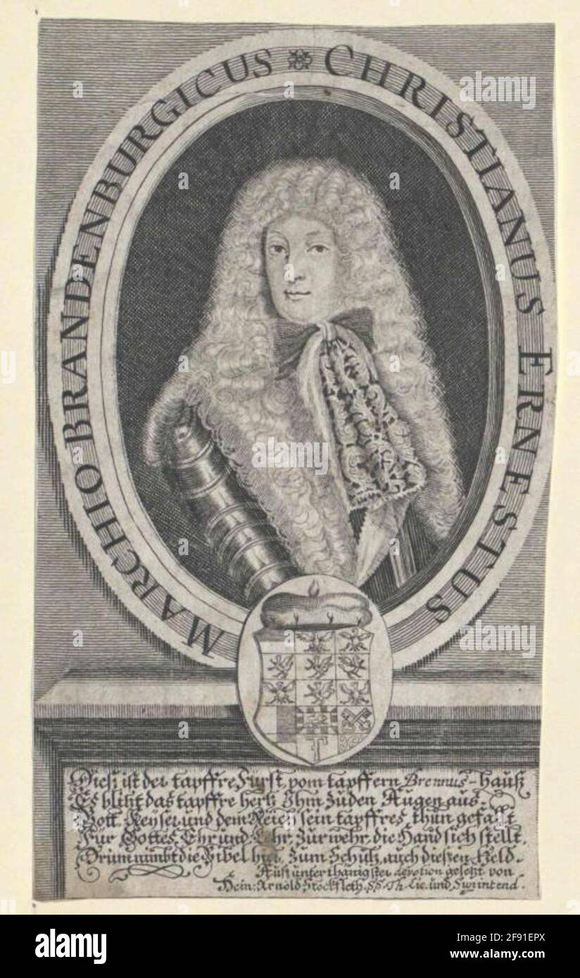 Christian Ernst, Markgraf von Brandenburg-Bayreuth Stecher: Kilian, Wolfgang Philippdatierung: 1669/1732 Stock Photo
