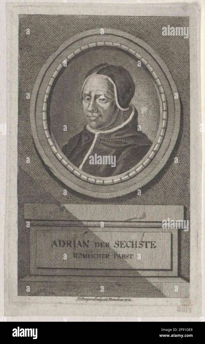 Hadrian VI., Papa Eraser: Berger, Daniel (1744) Factural place of origin: Berlin Stock Photo