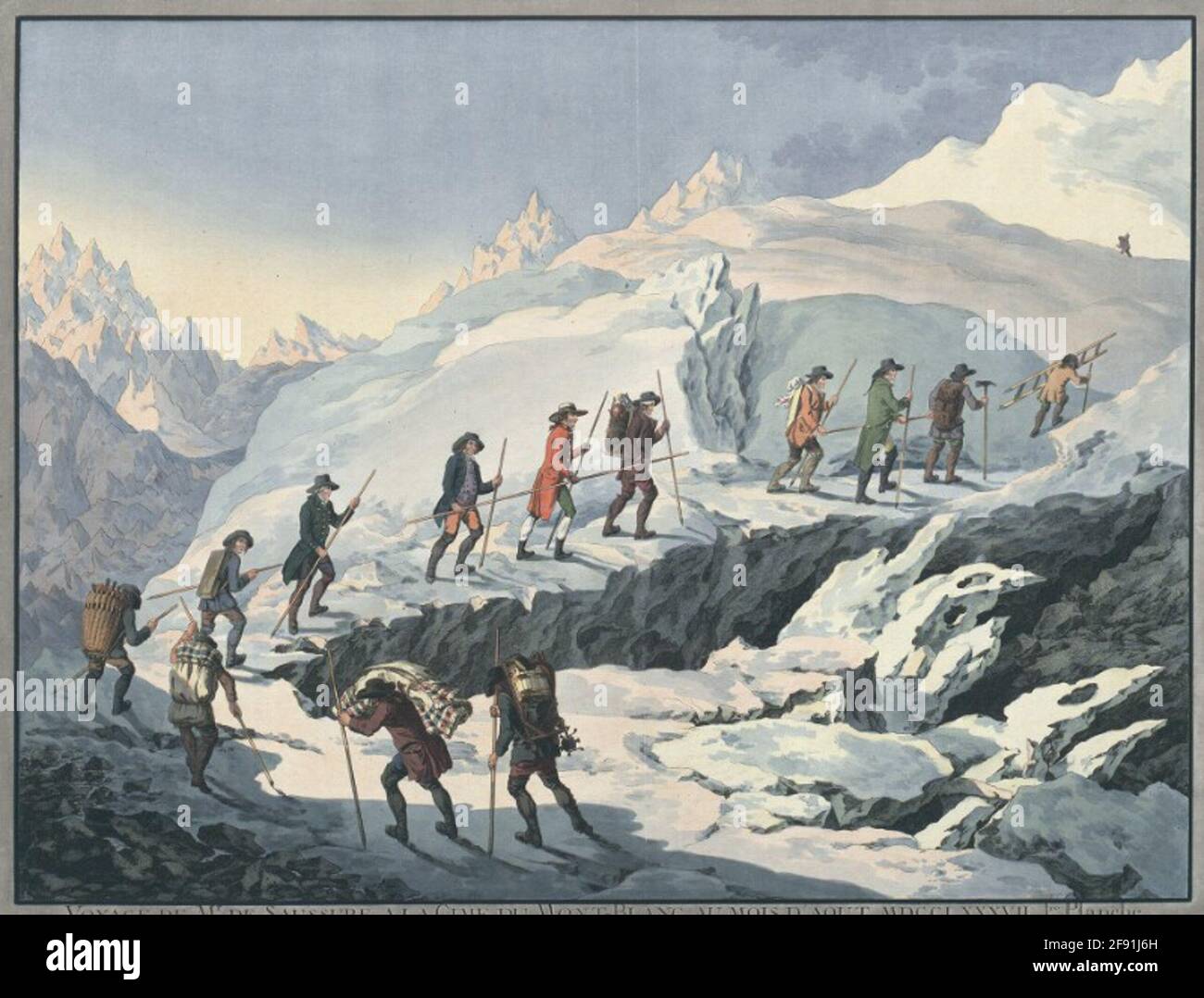 Journey from Mr. de Saussure to the Mont-Blanc top at the month of August  Mdcclxxvii. 1st Celebrate Geneva Physicist, accompanied by intrepid Jaques  Balmat, says Mont Blanc, and seventeen other guides, Mount