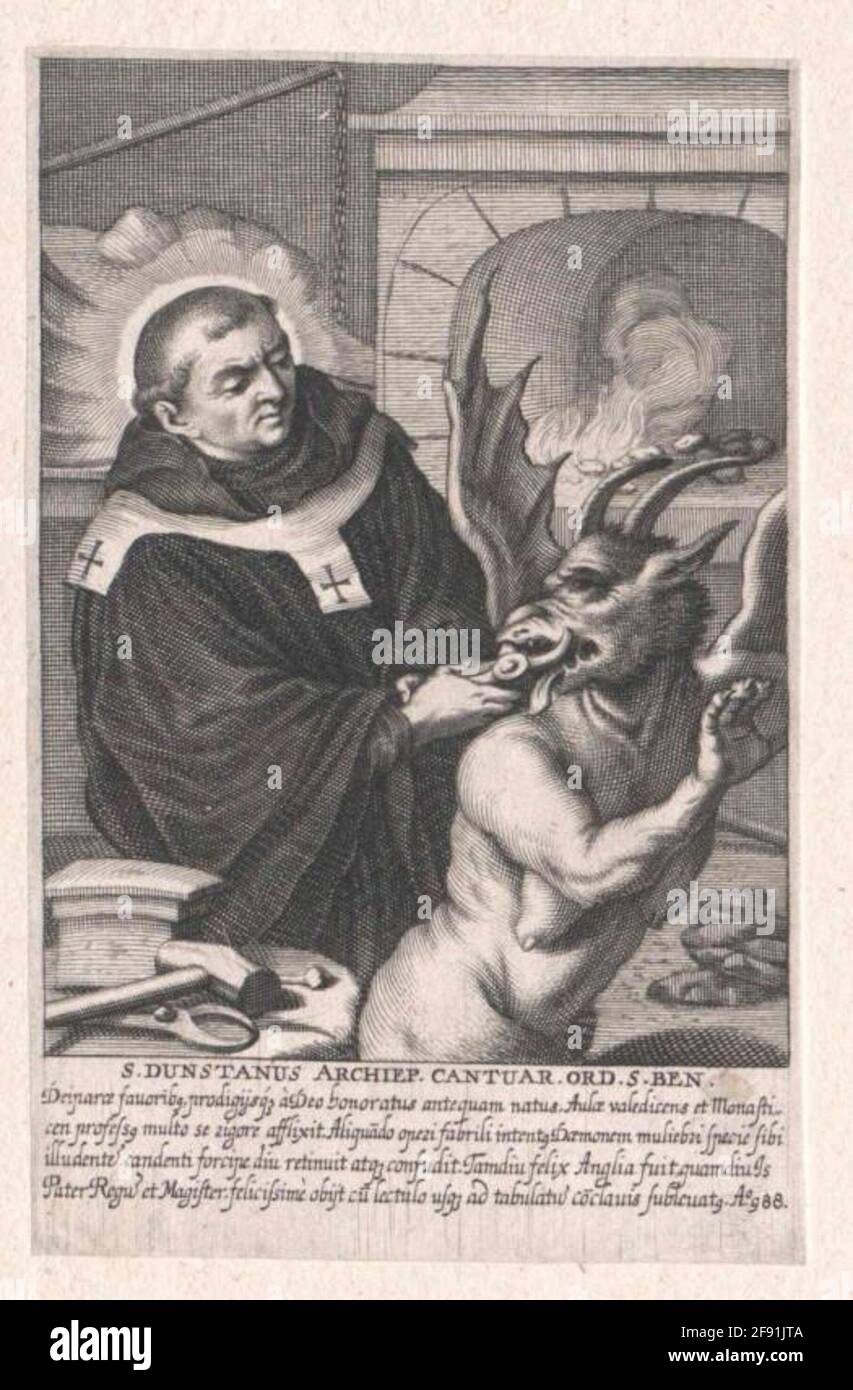 Dunstan of Canterbury, holy Stock Photo Alamy