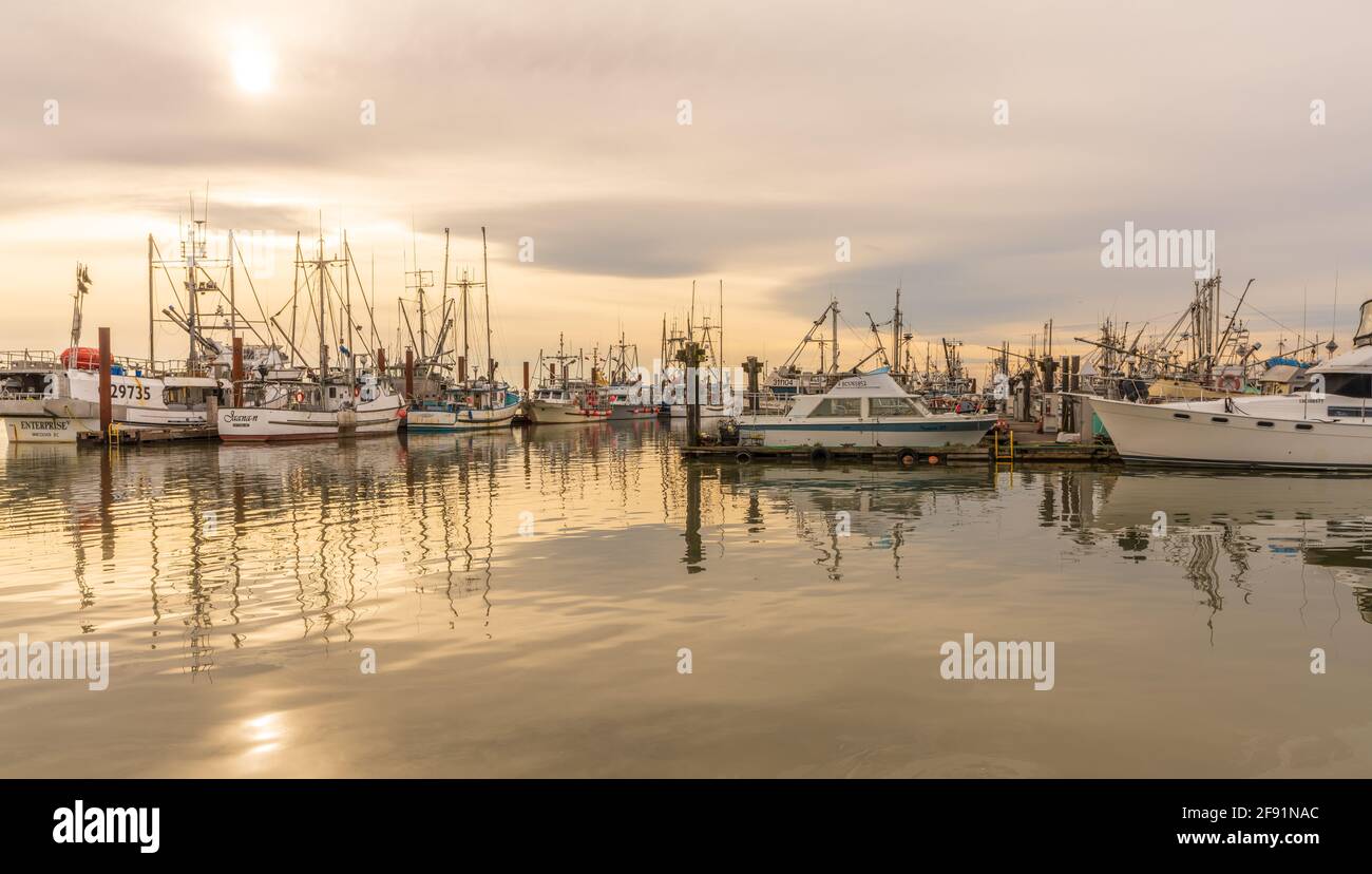 Steveston Harbour Fisherman's Wharf. Richmond, BC, Canada. Stock Photo