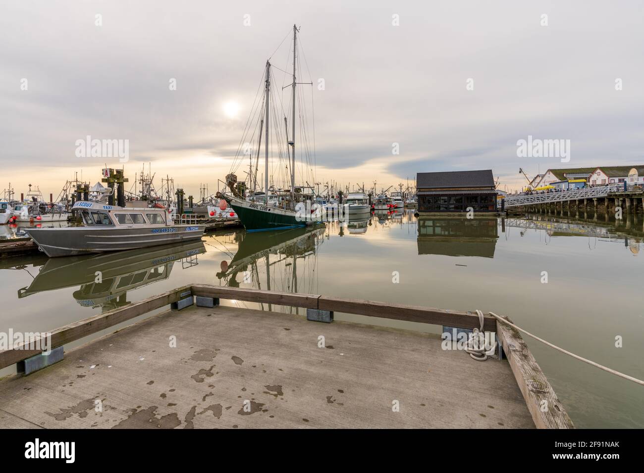 Steveston Harbour Fisherman's Wharf. Richmond, BC, Canada. Stock Photo