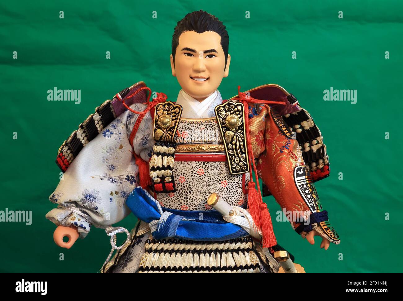 Tokyo Japan 16th Apr 21 Japanese Doll Maker Kyugetsu Displays A Samurai Doll Of Japanese Professional Golf Player Hideki Matsuyama As He Won The Masters Golf Tournament Last Week In The United