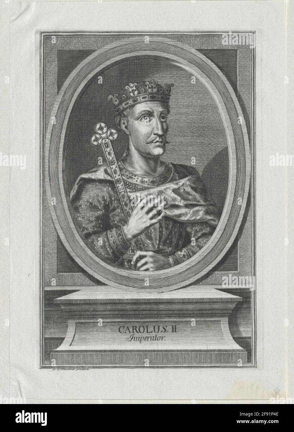 Karl II, the Kahle, Roman Emperor. Stock Photo