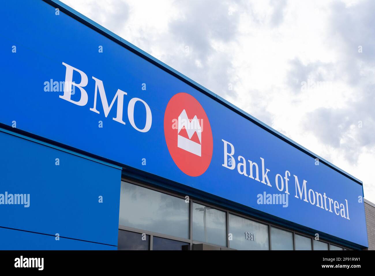 Ottawa, Canada - April 10, 2021: BMO, Bank of Montreal branch building in Canada Stock Photo