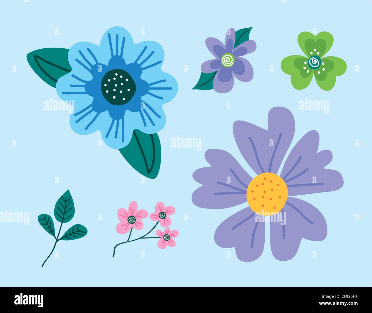 six spring set nature icons Stock Vector Image & Art - Alamy