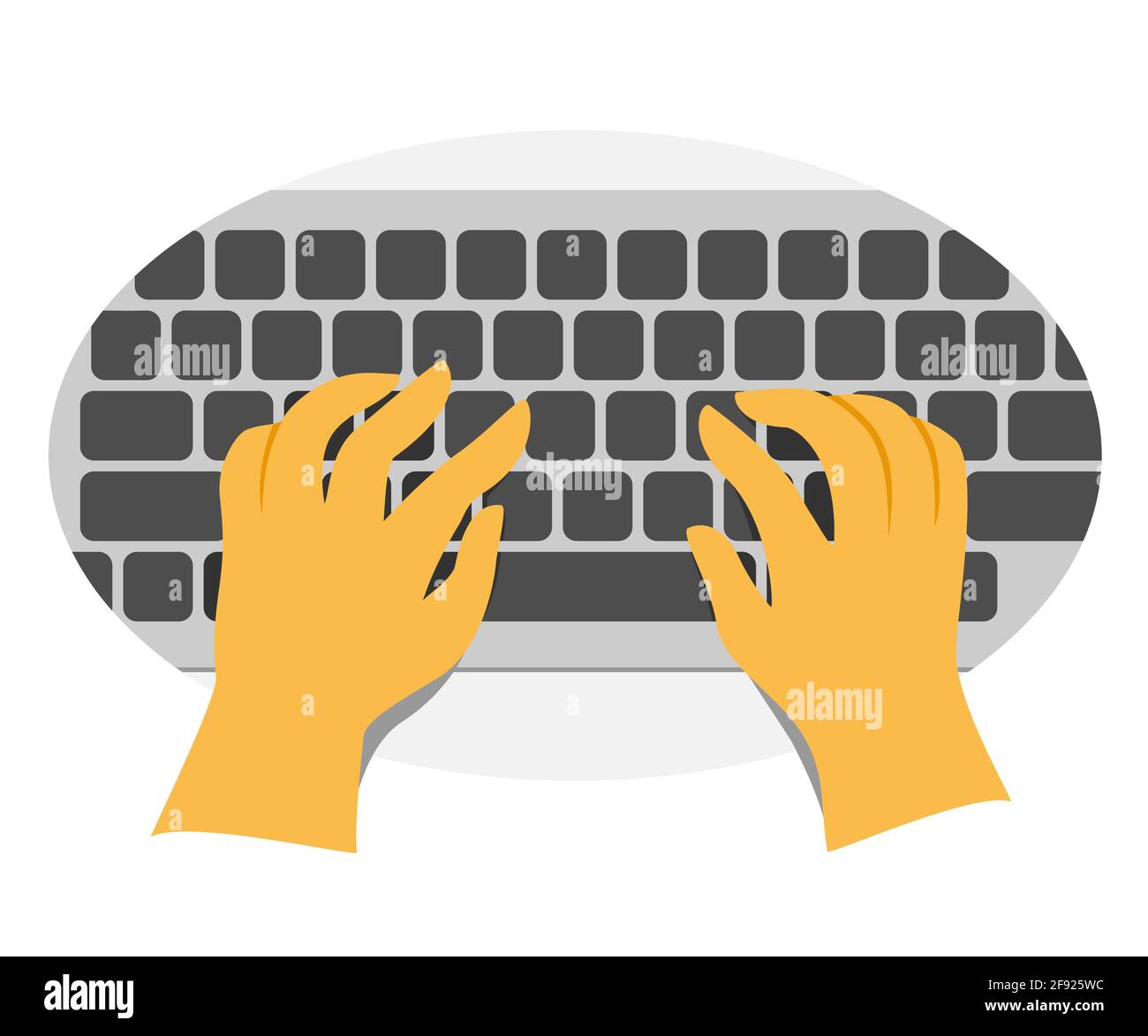 Human Hands Type the Keyboard Stock Vector Image & Art Alamy