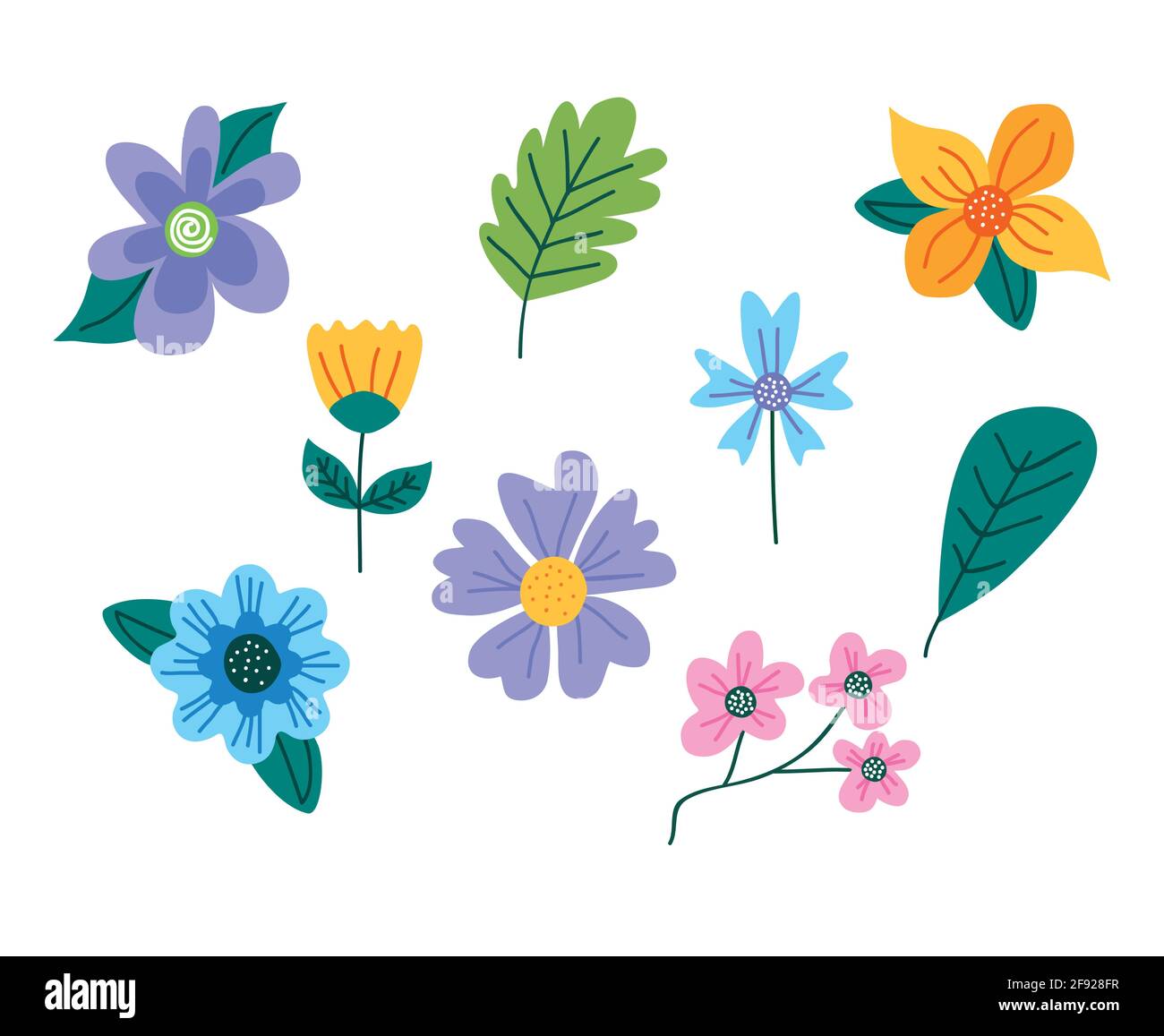 spring set nature nine icons Stock Vector Image & Art - Alamy